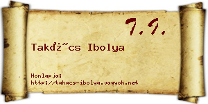 Takács Ibolya névjegykártya